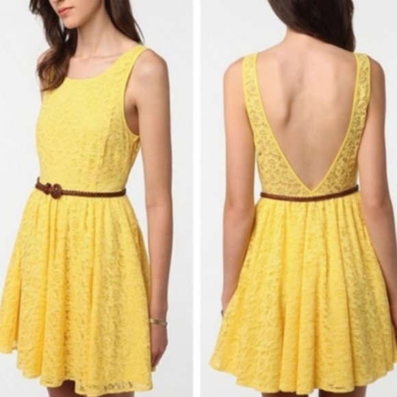 Pins & Needles Dresses | Pins & Needles Yellow Anthropology Lace Dress | Color: Yellow | Size: 0 | Ashleyjanemilan's Closet
